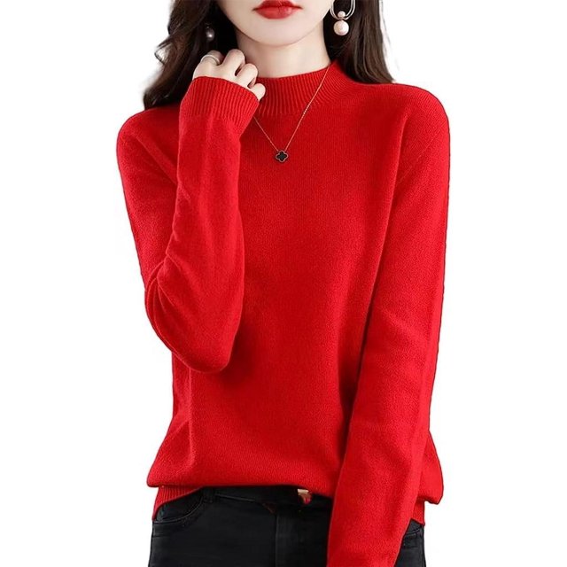 Women‘s Wool Sweaters Mock Turtle Neck Lightweight Long Sleeve Cozy Warm Fall Winter Pullover Tops