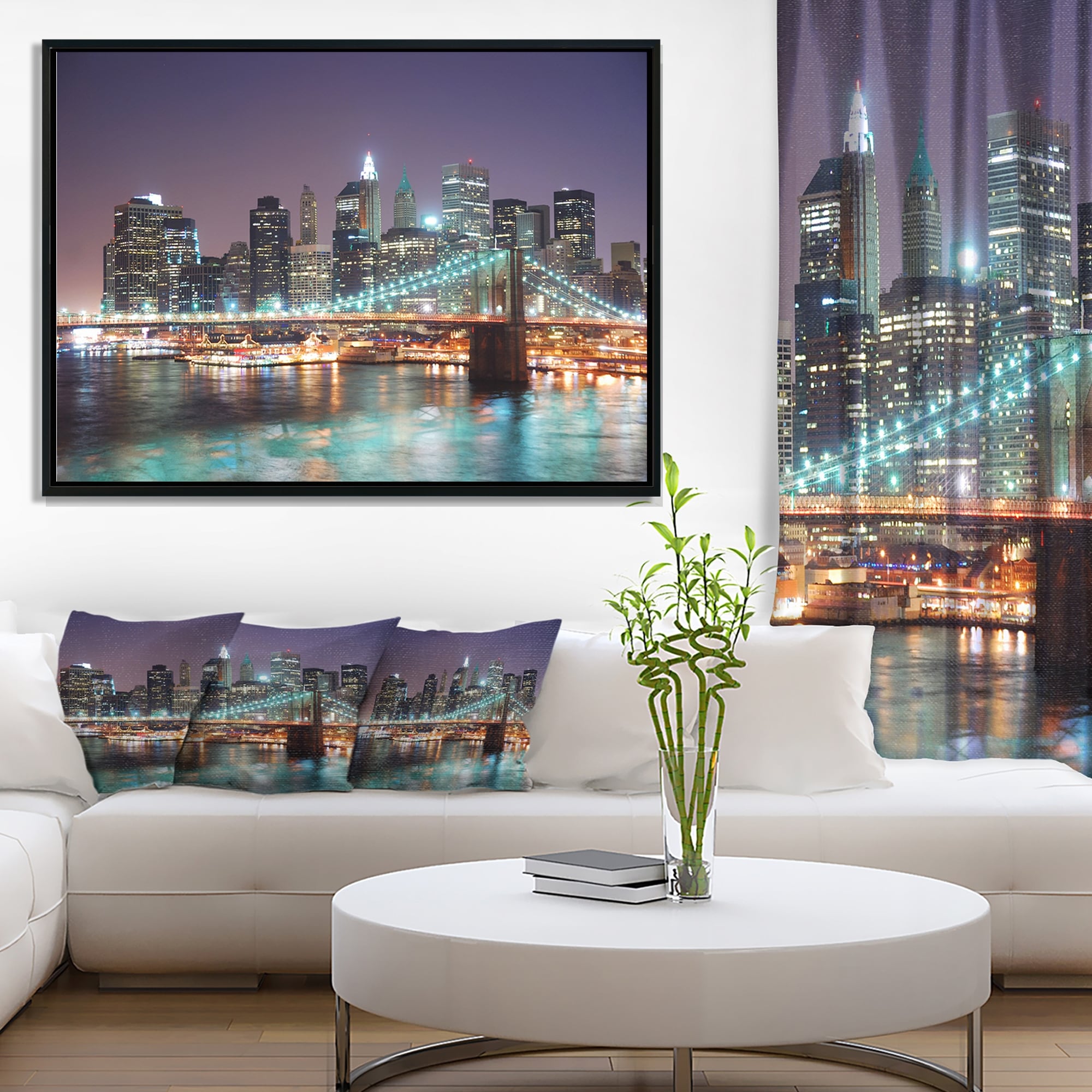 Design Art Gratte-Ciel De New York City Manhattan  Sur Toile Encadrée