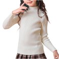 thumbnail image 1 of Posijego Girls Turtleneck Sweaters Ribbed Knit Long Sleeve Sweater T-Shirts Winter Slim Basic Tee Tops for Little Girls, 1 of 4