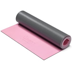 Sunny Health & Fitness Anti-Slip Dual Color Exercise Yoga Mat 6mm Thick Non-Slip Fitness Mat for Standard or Hot Yoga, Pilates, and Floor Workouts - 71 x 24 Inches (Pink) - SF-EM02-PK