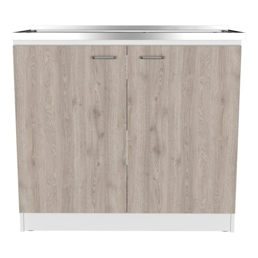 Tuhome Furniture Napoles Freestanding Sink - White/Light Grey Engineered Wood