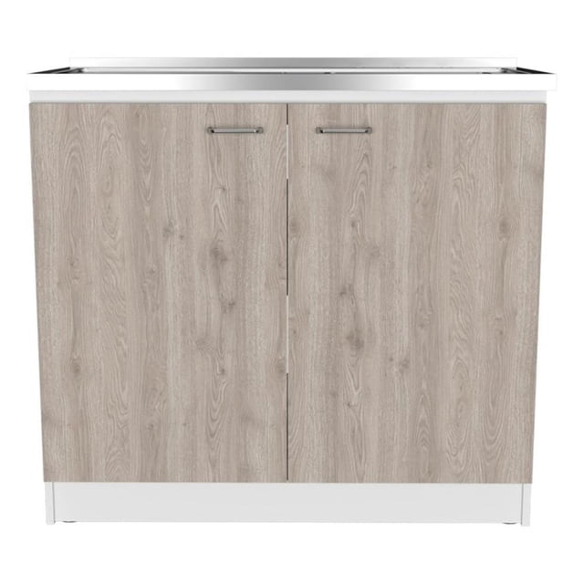 Tuhome Furniture Napoles Freestanding Sink - White/Light Grey Engineered Wood