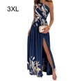 thumbnail image 4 of Élégant Autrechill Femmes pour l'Été Femmes S'Habillent Robe smocked Robe Confortable pour les Femmes Autrechill Femmes Casual Article Robe Bleu 3XL, 4 of 5
