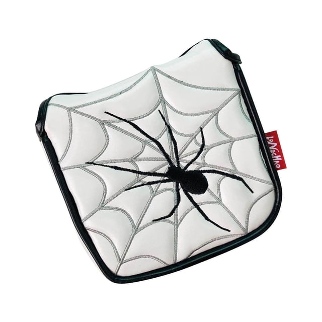 facefd Couvre-Maillet de Golf Universel pour Putter, Couvre-Chef Carré, Fermeture Magnétique, Protection, Araignée, Blanc