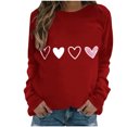 thumbnail image 2 of Styesk Chandails à Manches Longues pour Femmes, Imprimé de Cœur, Hauts de Sortie, T-Shirts Confortables et Doux à Col Rond, Chandail à Enfiler, Mode, Ample, Léger, Chandail en Molleton, Graphique de la Saint-Valentin, Hauts Décontractés, 2 of 3