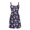 thumbnail image 4 of Pisexur Robes d'Été pour Femmes Robe Bohème à Imprimé Floral Sans Manches à Encolure Carrée à Larges Bretelles Robe Midi Tunique Taille Haute Robe Trapèze Mini Décontractée Élégante Fluide Hawaïenne de Plage avec Poche, 4 of 5