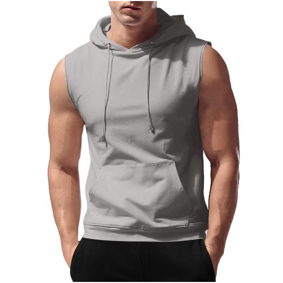 Xdegoge Commandes Récentes Passées par Moi Débardeurs à Capuche d'Entraînement pour Hommes à Cordon Sans Manches Chandails de Sport d'Entraînement au Gym Musculation T-Shirt Coupe Muscle avec Poche Liquidation à Moins de 10 Dollars