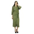 thumbnail image 4 of Bimba Peignoir Long Uni pour Femmes avec Ceinture, Modal Doux en Coton, Enveloppant, Rond, Uni, 4 of 6