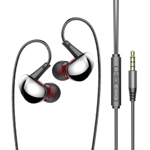 Casques filaires avec écouteurs de sports de microphone, dans l'oreille, le subwoofer, casque filaire avec microphone pour les hommes et les femmes dans l ́oreille casque filaires
