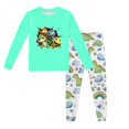 thumbnail image 1 of Ensembles de Pyjama Garçon Children's Dinosaur Printed Crew Neck Long Sleeve Top Pants 2 Piece Spring Fall Pajama Ensemble Kids Pjs Mint Green 2 Years-3 Years, 1 of 5