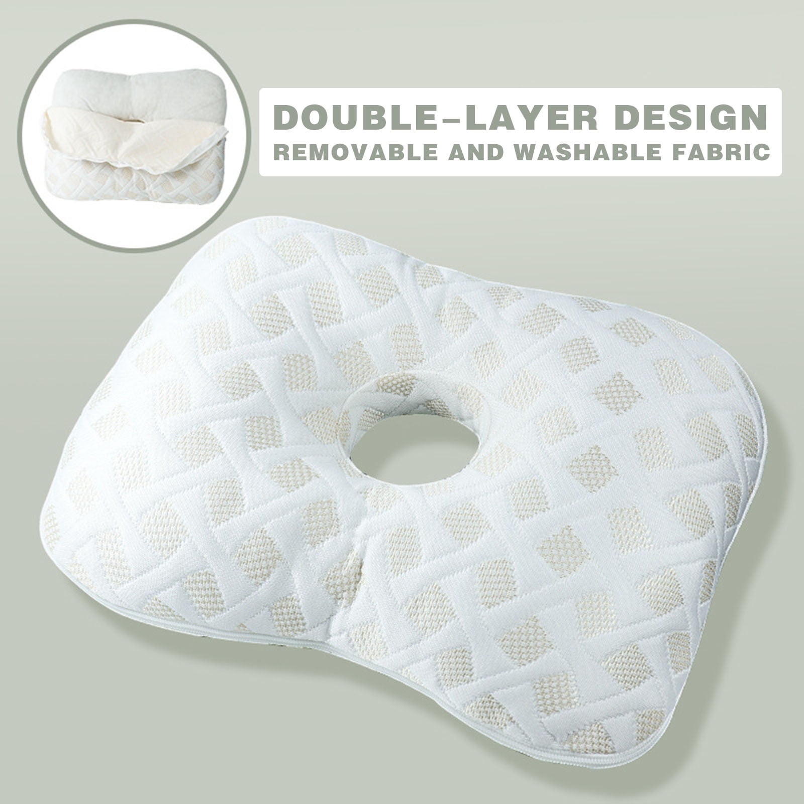 Using Hearing Protection Birdeem Ear Pressure Relief Pillow, Side Sleeper Pillow with Ear Hole ...