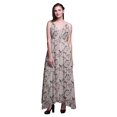 thumbnail image 1 of Bimba Robe Longue Maxi d'Été Imprimée à Col en V pour Femme, Tenue de Villégiature de Vacances - Moyen, 1 of 5