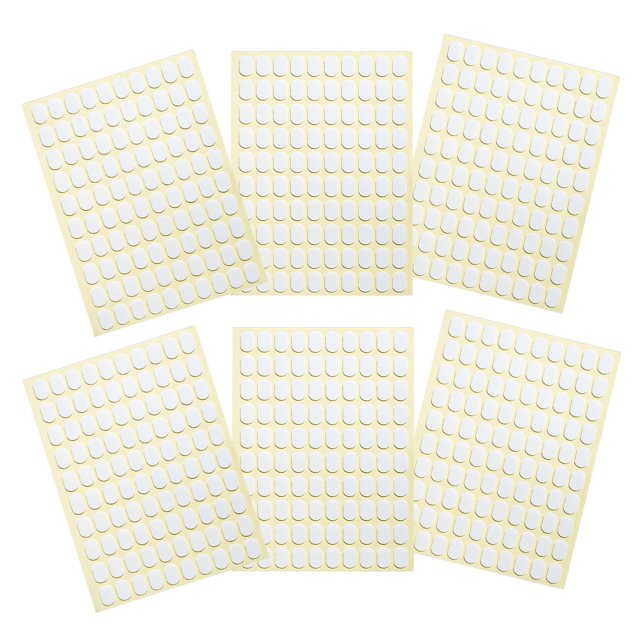 OULII White Oval Nail Patch Adhesive Strips Double Sided for Easy Nail Display