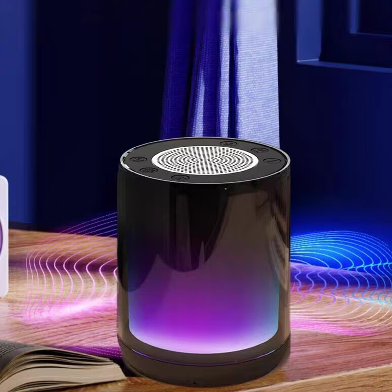 Chmadoxn Bluetooth Speaker,Bluetooth Audio Wireless Bluetooth Speaker Subwoofer Home Portable Colorful Atmospheres Light Card Small Speaker Long Battery Life Surround Sound Bluetooth speakers