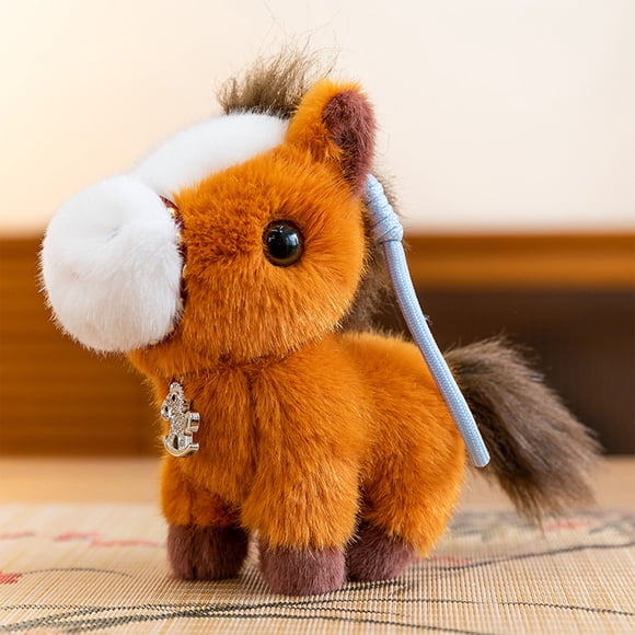Year Of The Horses Mascot Plush Toy, Small Stuffed Doll, Bag Ornaments Pendant, Cute Design, For Kids Collectibles, Decorative Gift, Soft Plush Animal Figurine Hzhnb | 100%Polyester, Brown