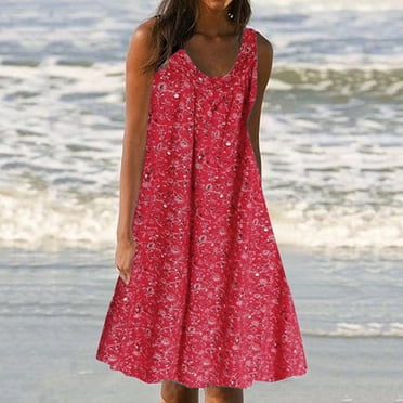 drppepioner Women'S Summer Print Dress Short Sleeve Crew-Neck Loose Dress Beach Dress Sun Dress Ruffled Flowy Midi Dress Summer Beach Dresses