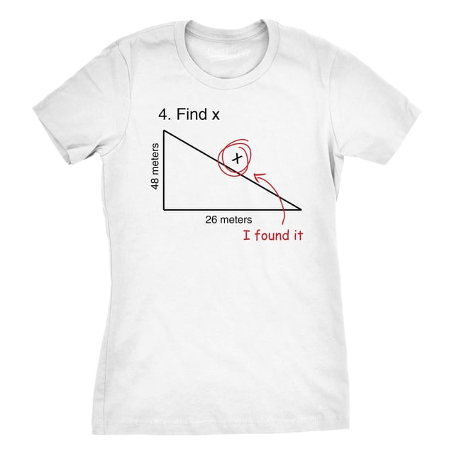 Find X T Shirt Funny Sarcastic Nerdy Math Test Teacher Tee for Women (White) - XL