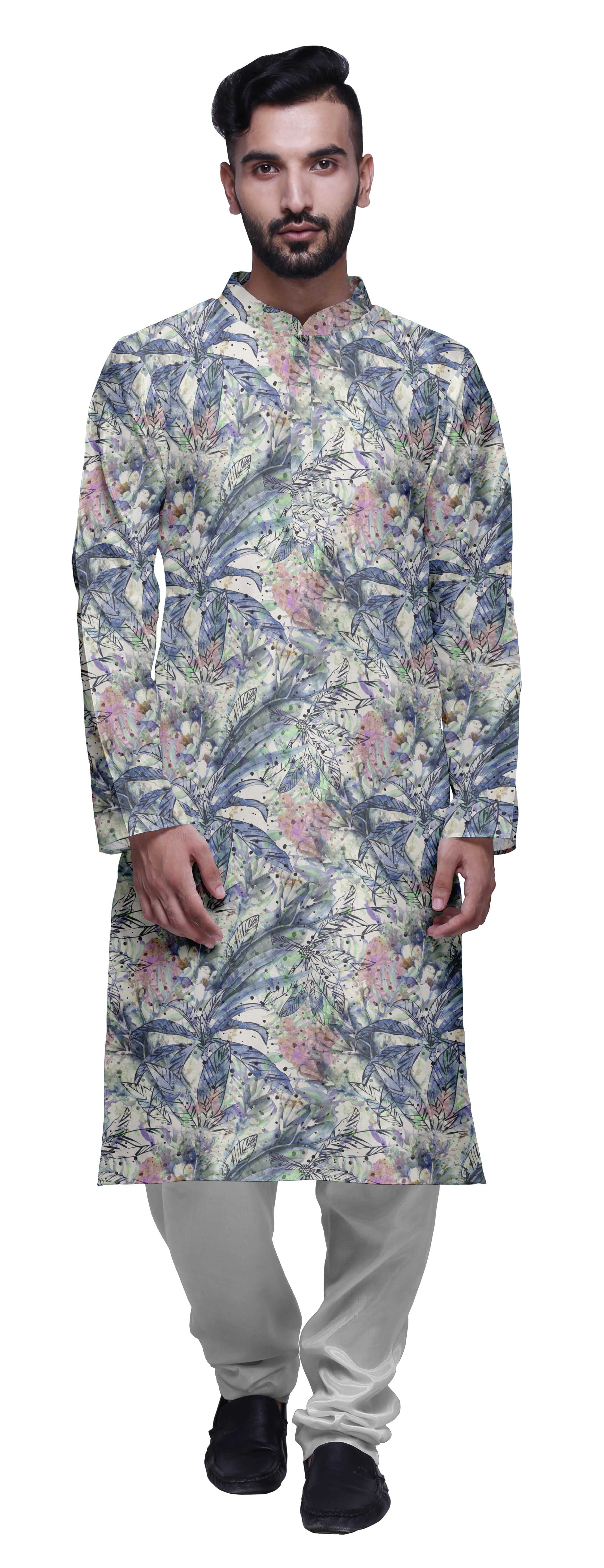 Atasi Kurta Imprimé de Designer pour Garçons Ensemble Kurta Pyjama Décontracté Vêtements d'Été