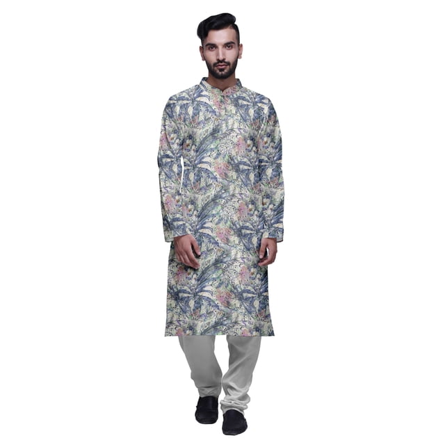Atasi Designer Kurta Pajama For Men Printed Straight Kurta Set Summer Clothing