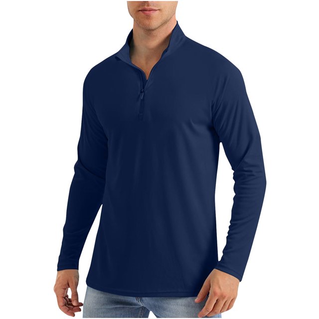Birdeem Mens Summer Sunscreen Is Lightweight Breathable and Solid Color Stand Collar Long Sleeved