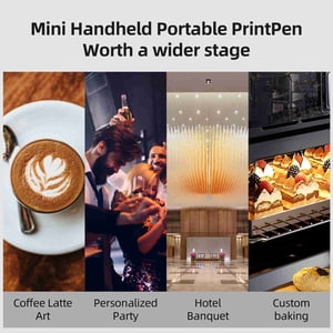 300psi Printing Accuracy Cake Image Printer, Portable Handheld Food Printer with Type C Charging, WiFi Connectivity, Cake Tattoo Maker for Home Use