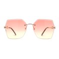 thumbnail image 3 of Womens Geometric Butterfly Rimless Oceanic Lens Chic Sunglasses Gold Red Orange, 3 of 4