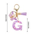thumbnail image 3 of TopLLC Tools&Home Improvement Initial Letter Keychains For Women Tassel Purple Cute Car Keychain For Wallet Backpack Bag A chopper, 3 of 4