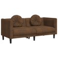 thumbnail image 2 of vidaXL 2 Piece Sofa Set with Pillows Brown Velvet Indoor, 2 of 5