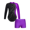 thumbnail image 1 of TiaoBug Ensemble de Survêtement 2 Pcs pour Filles, Manches Longues, Tenue de Danse avec Short Unitard A02 12, 1 of 5