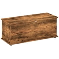 thumbnail image 1 of HOMCOM Lift Top Storage Chest with 2 Safety Hinges, Flip-Top Lid, Brown, 1 of 10