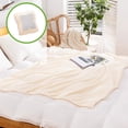 thumbnail image 2 of Oversized Cooling Quilt Wave Design Temperature Regulating 79x59in Double Layer Blanket Beige, 2 of 6