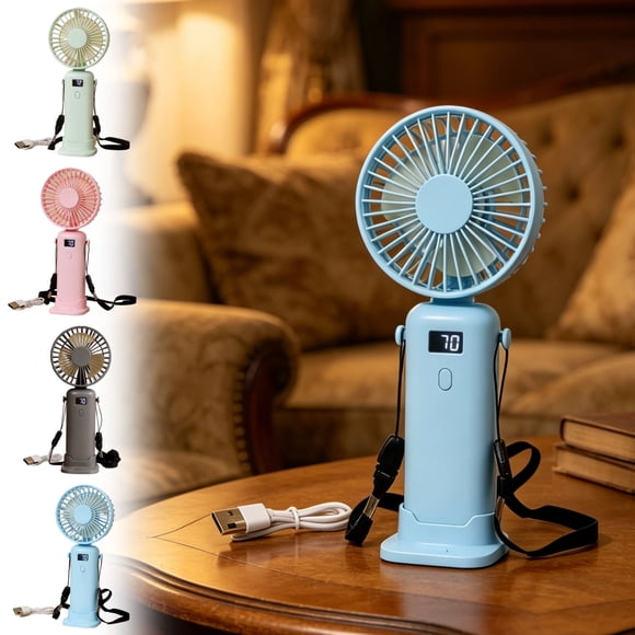 Sentmoon Travel Fan Portable Fan Portable Handheld Fan Rechargeable Mini Fan with Digital Display 3 Speed Small Fan for Travel Office Outdoor