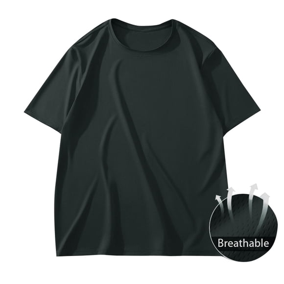 WAENQINLA Mens Basic Shirt Oversized Short Sleeve Tees Big and Tall Classic White Gray Black Shirts for Men Summer Crewneck T-Shirt