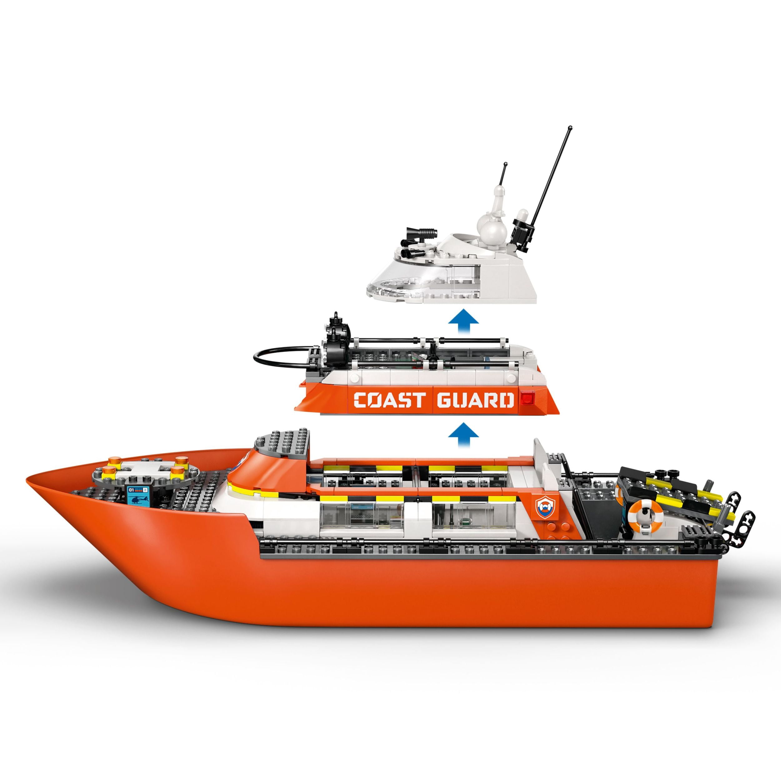 LEGO City Coast Guard Rescue Boat & Helicopter Building Toys - Kids Pretend Play Set for Boys & Girls, Ages 7+ - W/2 Rescue Boat Toys, 5 Minifigures & Dog Figure - Gift Idea for Birthdays - 60504