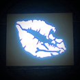 thumbnail image 2 of ORUYROP High Intensity Reflective Vinyl Death Kiss Skull Crossbones Lips Decal Bumper Sticker-Cars, Motorcycles, Helmets, Wind Screens, laptops, cellphones, (Blue, 8 inch Wide), 2 of 7