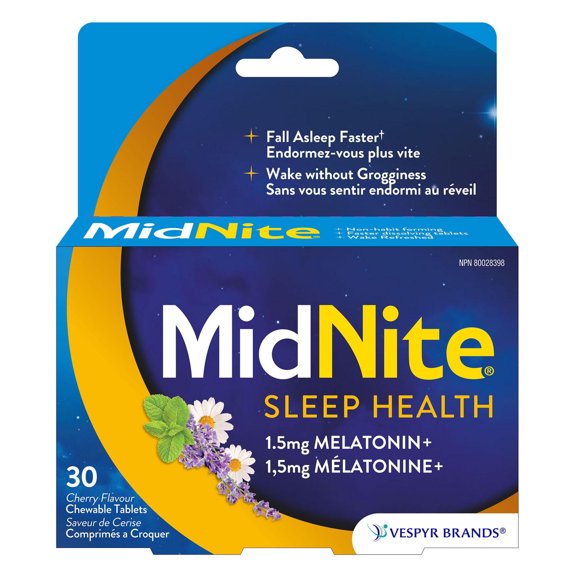 MidNite Natural Sleep Aid Chewable tablets, Cherry Flavoured,