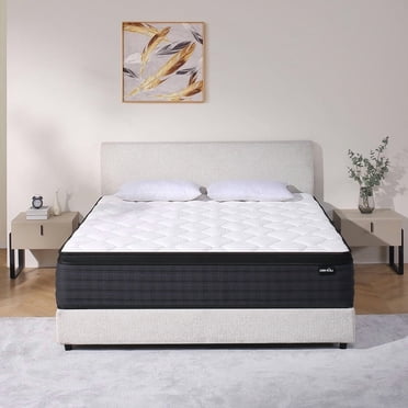DEHIJU Matelas Format Simple, Matelas Hybride en Mousse Mémoire de 10 Pouces Simple en Boîte, Soulagement de la Pression, Fermeté Moyenne, CertiPUR-US