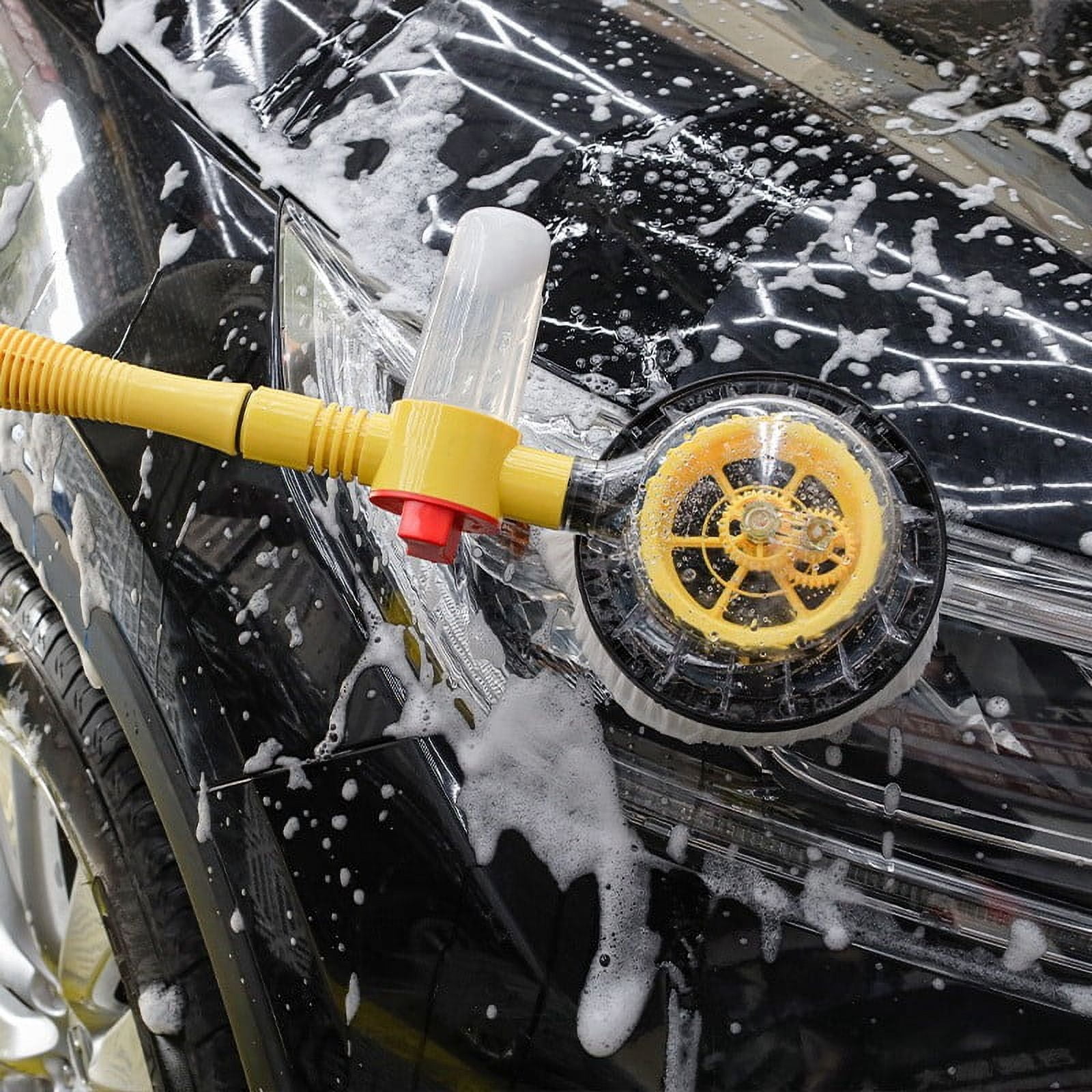 Dvkptbk Wash Mop Car Wash Kit 360 Degree Rotating Car Wash Brush Long Handle Car Wash Brush Hose Attachment Detachable and Retractable Car Wash Mop for Car Yard Cleaning Supplies