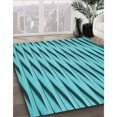 thumbnail image 3 of Ahgly Company Tapis d'Intérieur Lavable en Machine Carré Transitionnel Vert Cyan Foncé, 8 Pieds Carré, 3 of 7