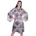 thumbnail image 1 of Moomaya Printed Womens Kimono Sleeve Robes Satin Silk Getting Ready Bridal Robe Coverup, 1 of 7