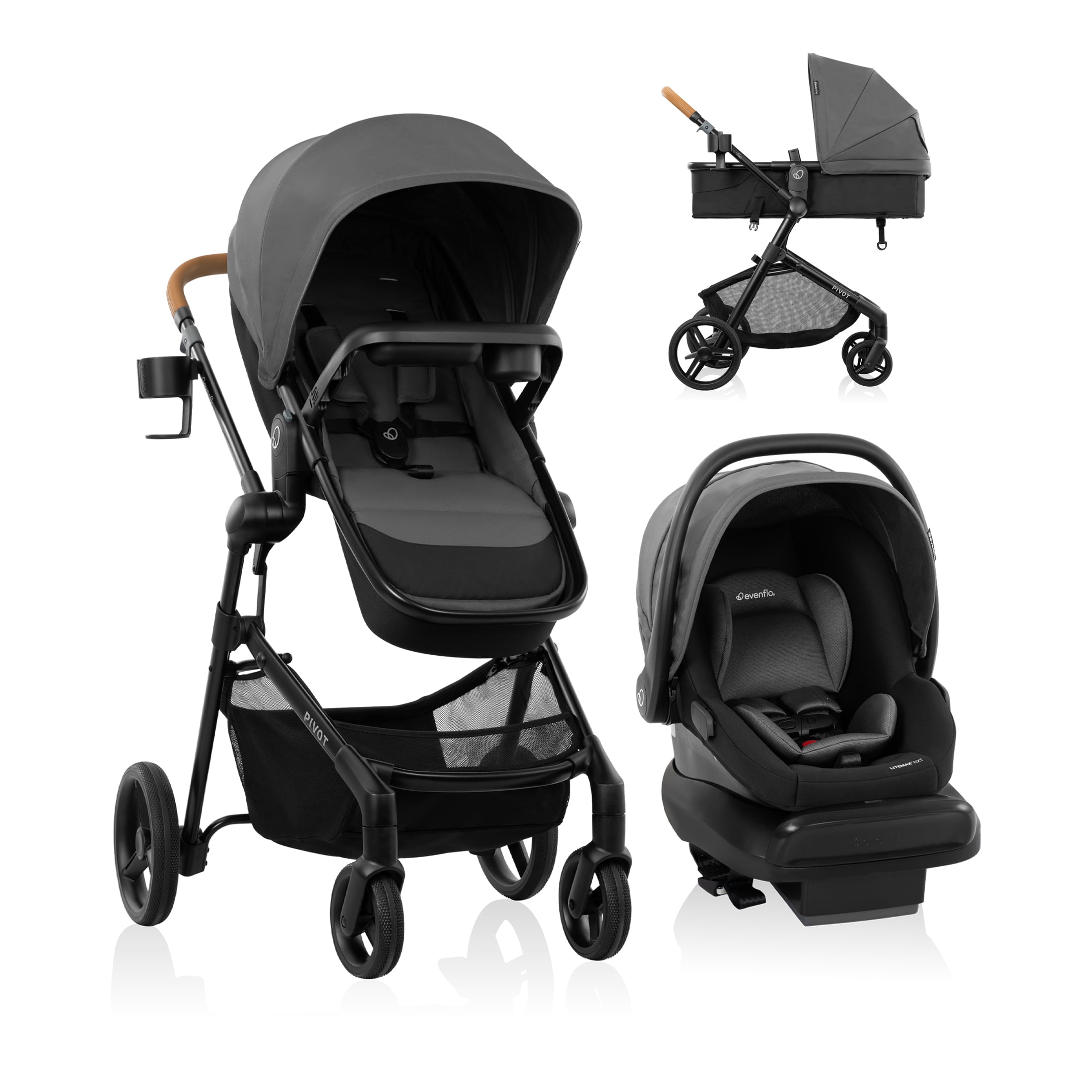 Evenflo Pivot NXT Travel System w/LiteMax NXT Infant Car Seat (Car Seat 3-22 lbs - Stroller 0 - 6 Years)