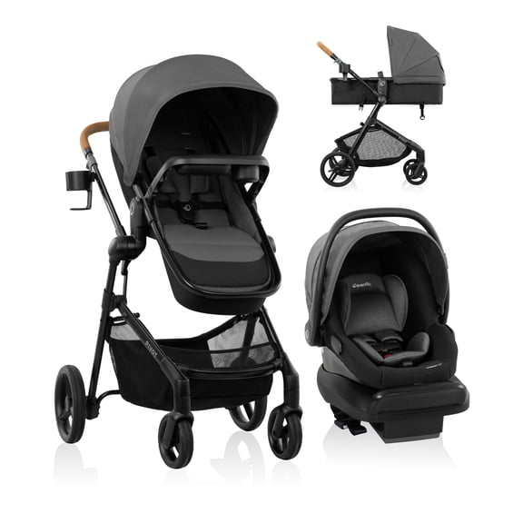 Evenflo Pivot NXT Système de Voyage avec Litemax NXT Siège d'Auto pour Bébé (Siège d'Auto 3-22 lbs - Poussette 0 - 6 Ans)