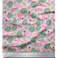 thumbnail image 1 of Soimoi Cotton Poplin Fabric Geometric Sign,Clover & Monstera Leaves Printed Fabric 1 Yard 56 Inch Wide, 1 of 3