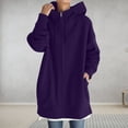 thumbnail image 1 of cllios Chandails à Capuche pour Femmes Vestes de Survêtement à Fermeture Éclair Col Ras du Cou Grande Taille Manches Longues Manteau Uni Coupe Classique Veste à Capuche, 1 of 8