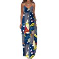 thumbnail image 2 of Pompotops Robes d'Été pour Femmes Décontractées Boho Imprimées à Bretelles Anneau Plage Longue Robe Maxi avec Poches, 2 of 5