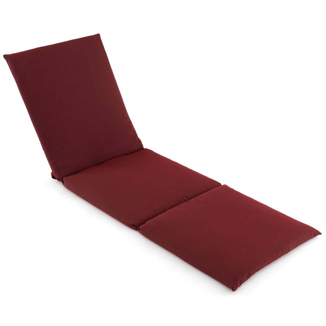 Costway 1 PCS Outdoor Chaise Lounge Cushion with Hook & Loop Fastener Fixing Straps Patio Red