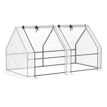 Outsunny Serre Tunnel Portable 6 Pieds x 3 Pieds x 3 Pieds avec Portes à Glissière Blanc