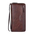 thumbnail image 1 of Mens Long Wallet with External Card Slots Mens Clutch Bag in Soft Leather, 1 of 8