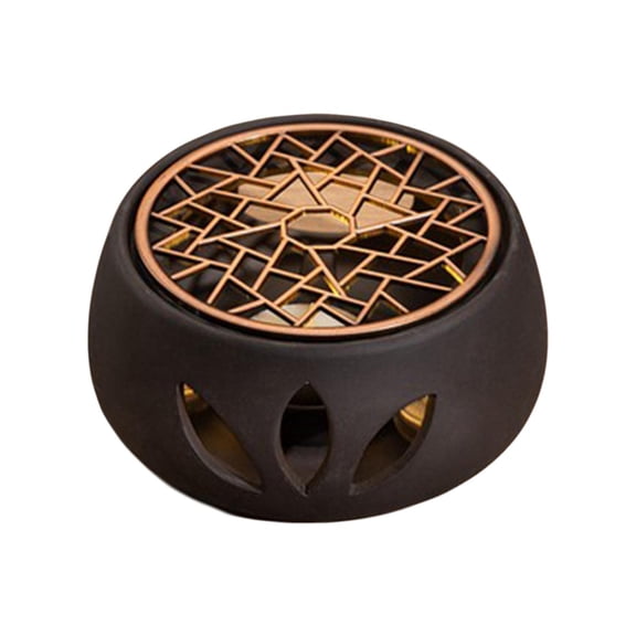 Abbracc Ceramic Teapot Warmer Coffee Warmer Base with Tealight Tray Warming Heating Base Metal Warmer Plate A