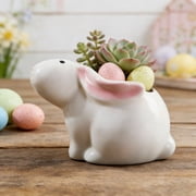 Vacemry Ceramic Flower Pot, Mini Thumb-Sized Planter in Classic White, Small Decorative Planter for Desktop Bedroom Office Shelf, Home Decor and Plants Display
